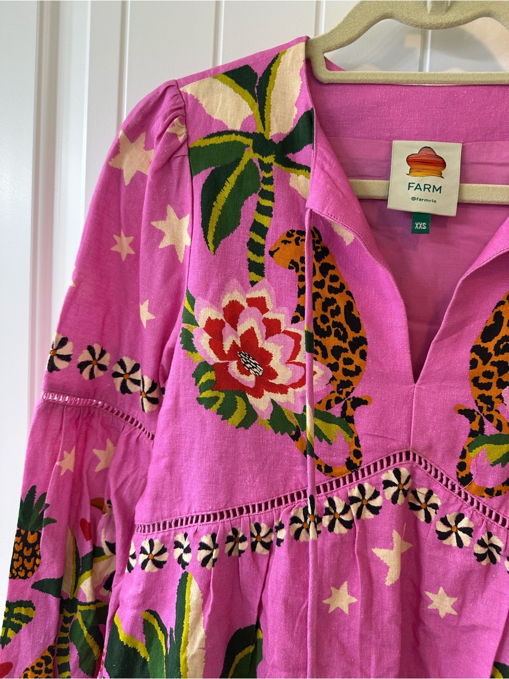 FARM Rio Leopard Forest Mini Dress Size-XXS - Picture 3 of 6